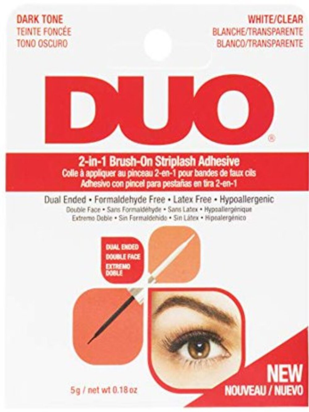 DUO Adhesives 2-in-1 Brush-on Adhesive Clear & Dark